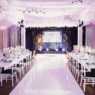 Prepared wedding hall in delicate design